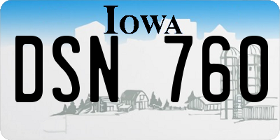 IA license plate DSN760