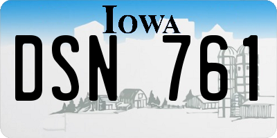 IA license plate DSN761