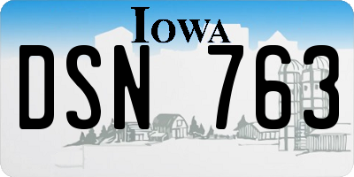 IA license plate DSN763