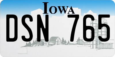 IA license plate DSN765