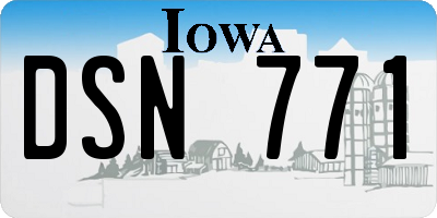 IA license plate DSN771
