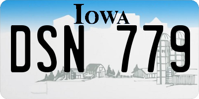 IA license plate DSN779