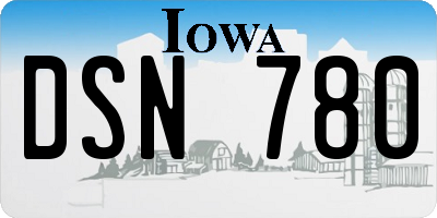IA license plate DSN780