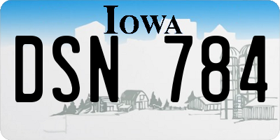 IA license plate DSN784
