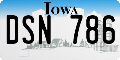IA license plate DSN786