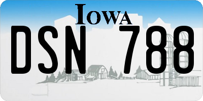 IA license plate DSN788