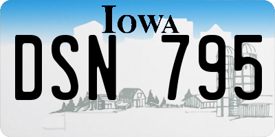IA license plate DSN795