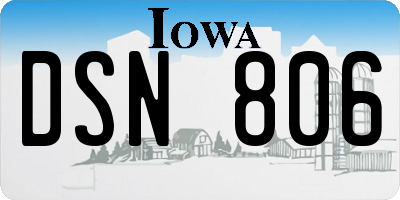 IA license plate DSN806