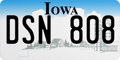 IA license plate DSN808