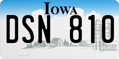 IA license plate DSN810