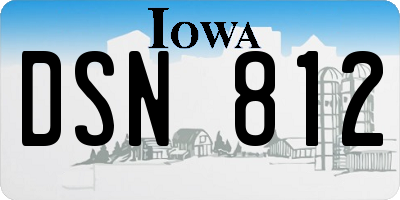 IA license plate DSN812
