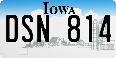 IA license plate DSN814