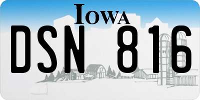 IA license plate DSN816