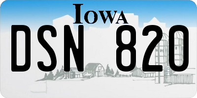 IA license plate DSN820