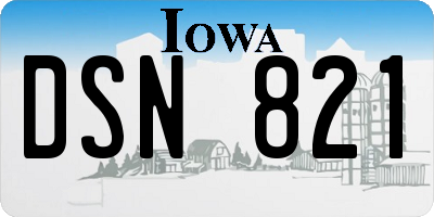 IA license plate DSN821