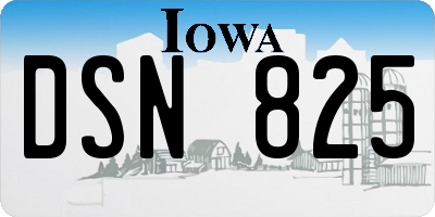 IA license plate DSN825