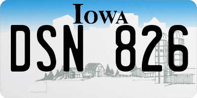 IA license plate DSN826
