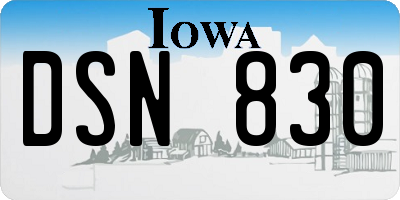 IA license plate DSN830