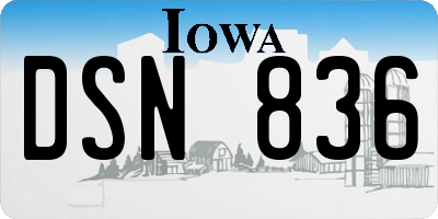 IA license plate DSN836