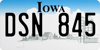 IA license plate DSN845