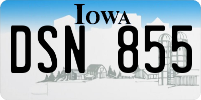 IA license plate DSN855