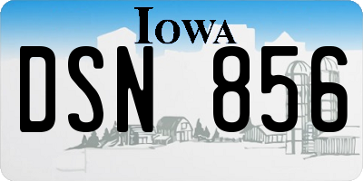 IA license plate DSN856