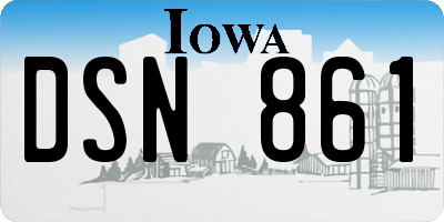 IA license plate DSN861