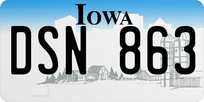 IA license plate DSN863