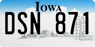 IA license plate DSN871
