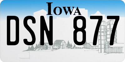IA license plate DSN877