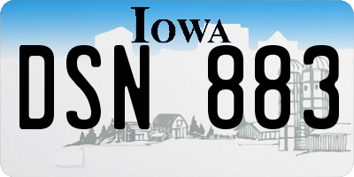 IA license plate DSN883