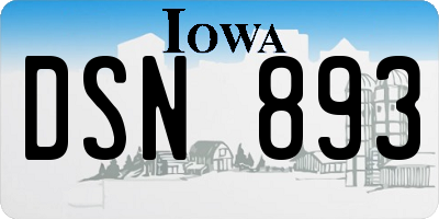 IA license plate DSN893