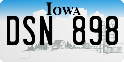 IA license plate DSN898