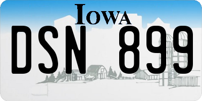IA license plate DSN899