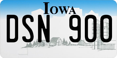 IA license plate DSN900