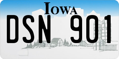 IA license plate DSN901