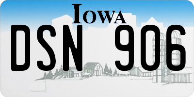 IA license plate DSN906