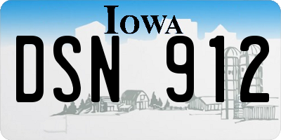 IA license plate DSN912