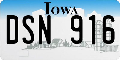 IA license plate DSN916