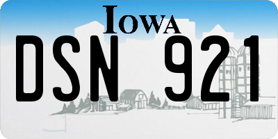 IA license plate DSN921