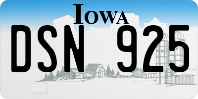 IA license plate DSN925