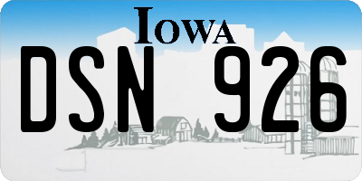 IA license plate DSN926