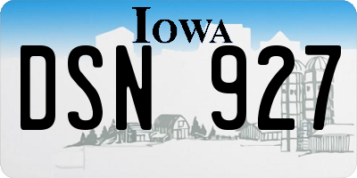 IA license plate DSN927