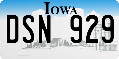 IA license plate DSN929