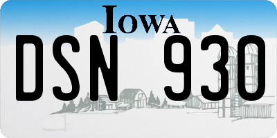 IA license plate DSN930