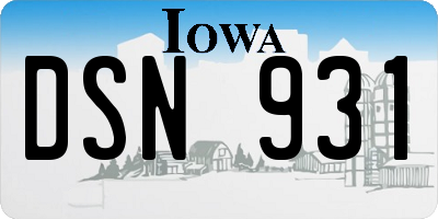 IA license plate DSN931