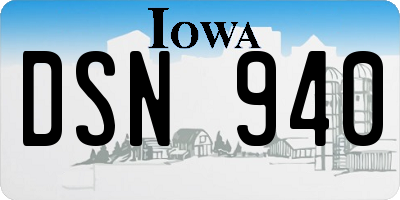 IA license plate DSN940