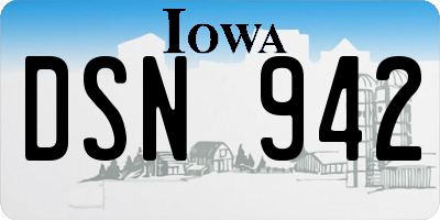 IA license plate DSN942