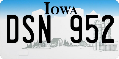IA license plate DSN952