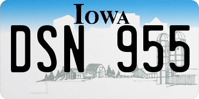IA license plate DSN955